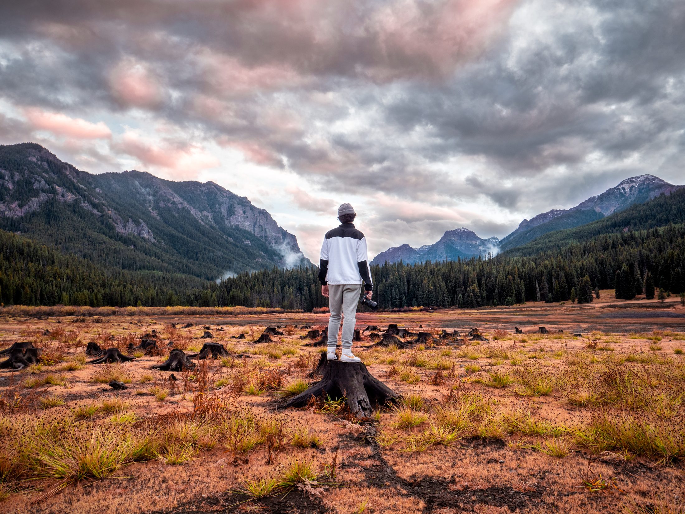 Standing in a Montana valley at dusk
